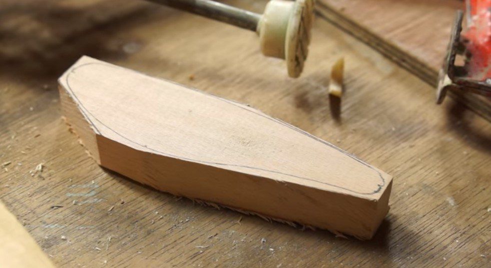 A Piece of wooden cut like fishing bait