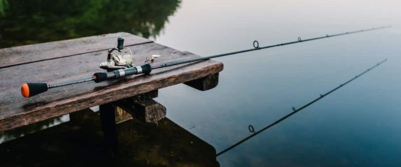 A fishing reel beneath a lake