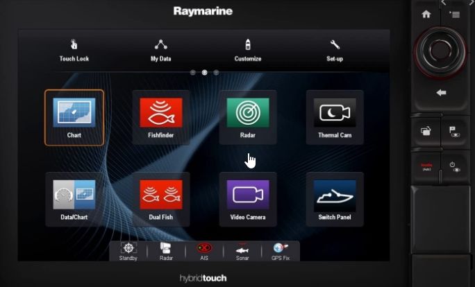 A raymarine device for finding fishes under water