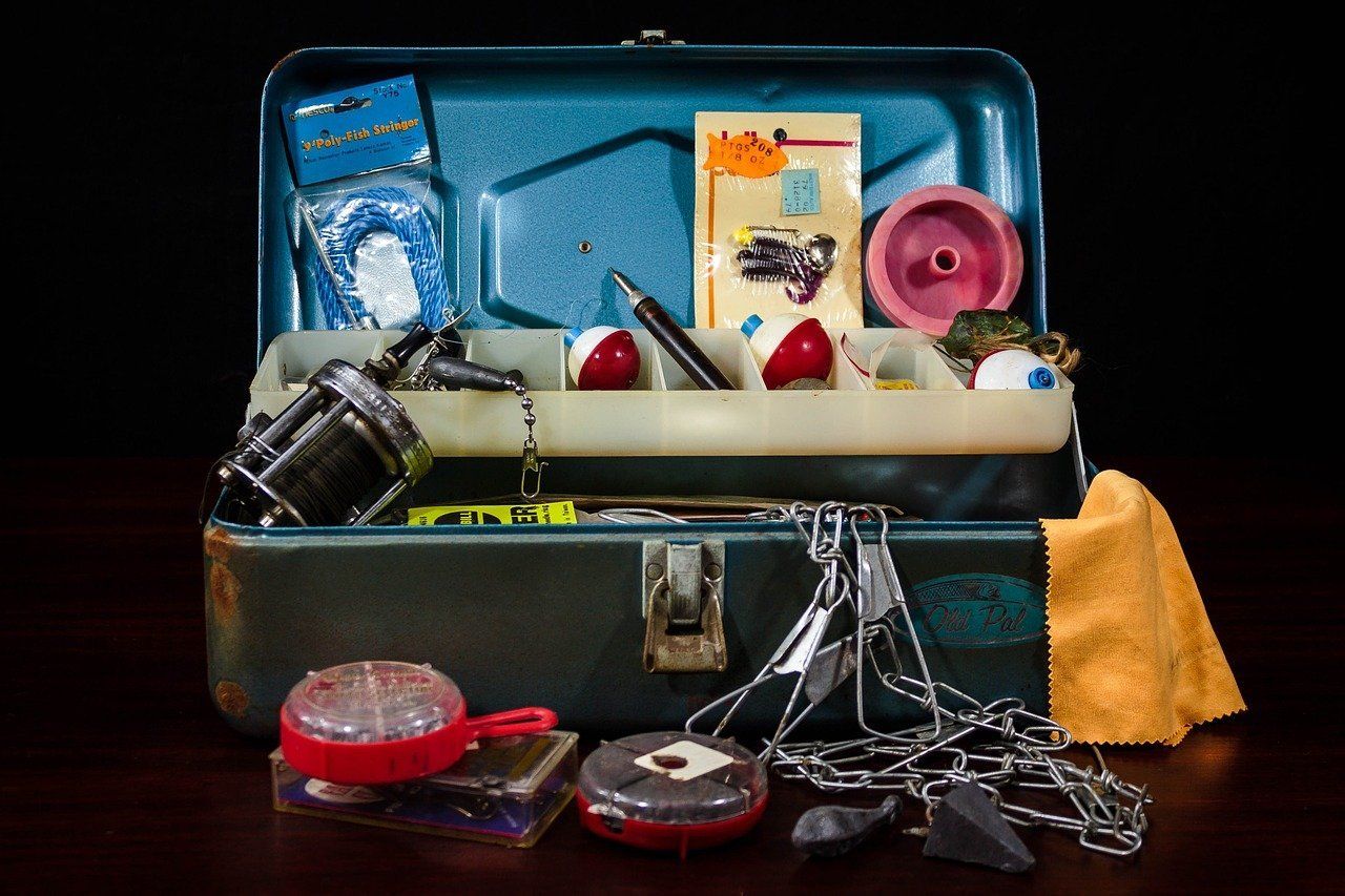 A tackle box with important things