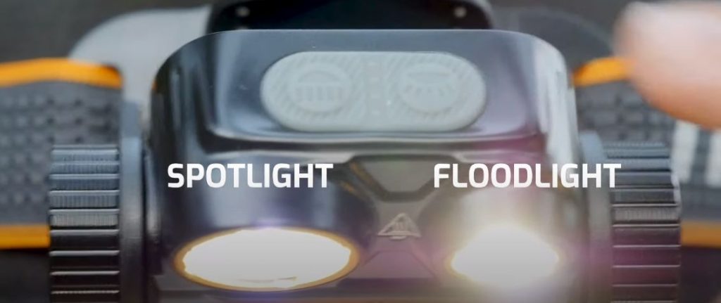 showing two different modes of the headlamp