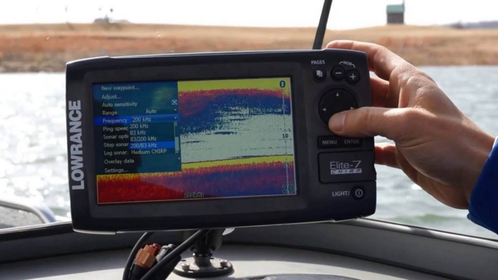 image of a person showing how to use fish finder